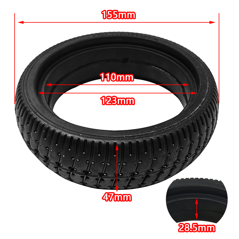 Super 6.5 inch solid wheel with a plastic hub/rim for Electric Scooter Smart Folding Electric Longboard Hoverboard: soild tire
