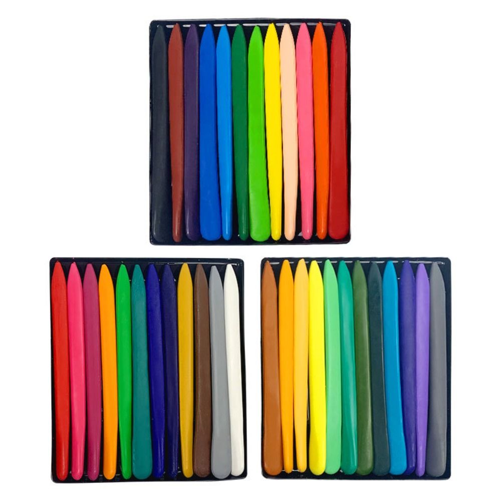 6/12/24/36 Colors Non Dirty Hand Washable Triangular Plastic Crayon Student Oil Painting Stick Early Childhood Education Tools: Burgundy