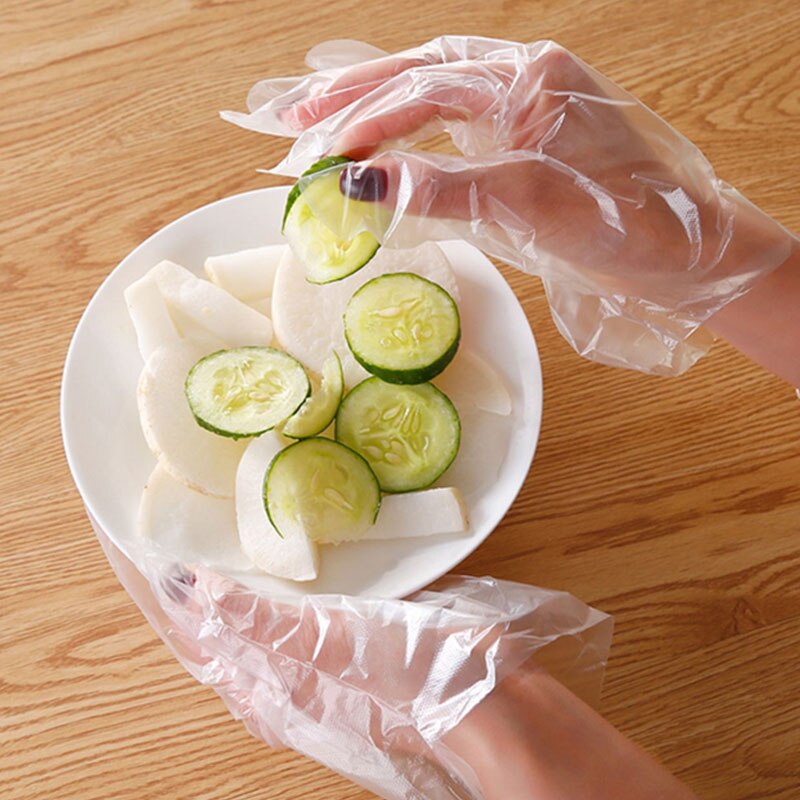 100PCS/Set Food Plastic Gloves Disposable Gloves for Restaurant Kitchen BBQ Eco-friendly Food Gloves Fruit Vegetable Gloves