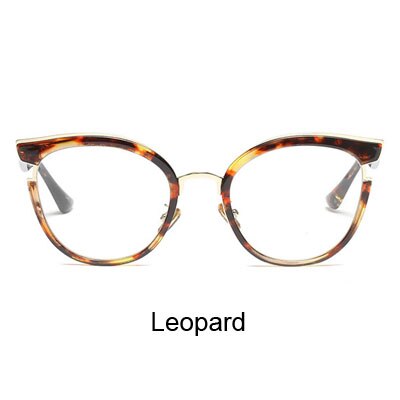 Ralferty Ladies Cat Eye Glasses Vintage Black Optical Eyeglasses Frames Women Eyewear Frame oculos de grau gafas F97551: Leopard
