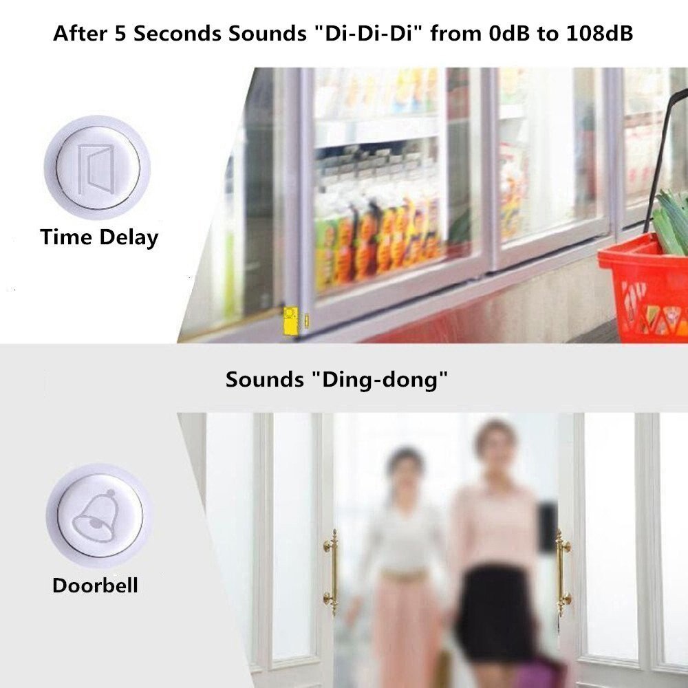 Elecpow Door Opening Sensor Wireless Time Delay Door Alarm Door Sensor Door and Window Security Alarm Home Security