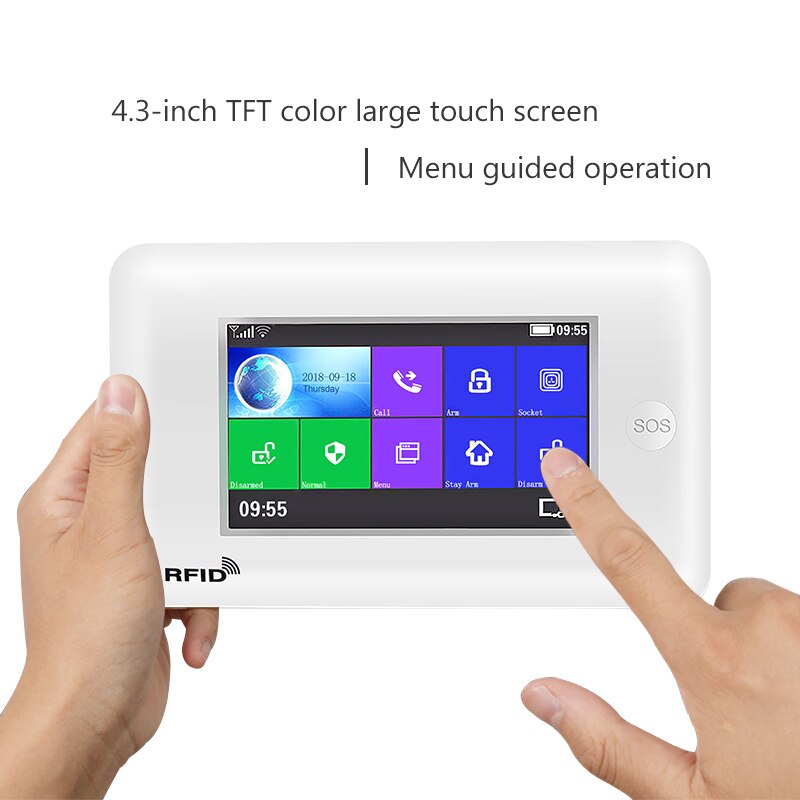 Pg106 pgst wifi gsm grrs draadloos alarmsysteem wifi inbraakbeveiliging alarm kit app-bediening voor android en ios smartphone