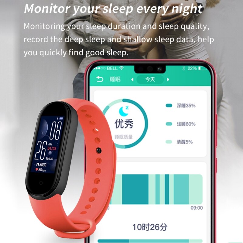 M5 Smart Uhr Männer Frauen Herz Rate Monitor Blutdruck Fitness Tracker Smartwatch Band 5 Sport Uhr