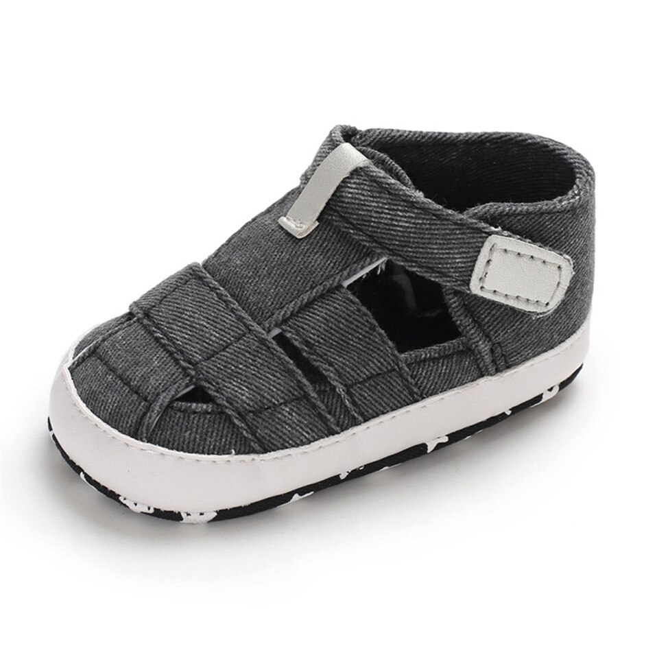 Sandalo di tela per bambini per 0-18M Baby Boys Girls primavera estate fondo morbido antiscivolo pre-walker First Walker Infant Toddler Shoes: Black / 11cm (4.33 in)