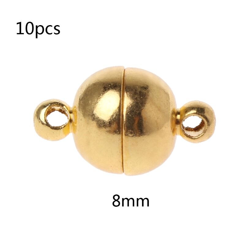 10 Pcs Rvs Ball Vorm Magnetische Sluiting Converter Voor Sieraden Maken Goud Zilver Wit: GD-8