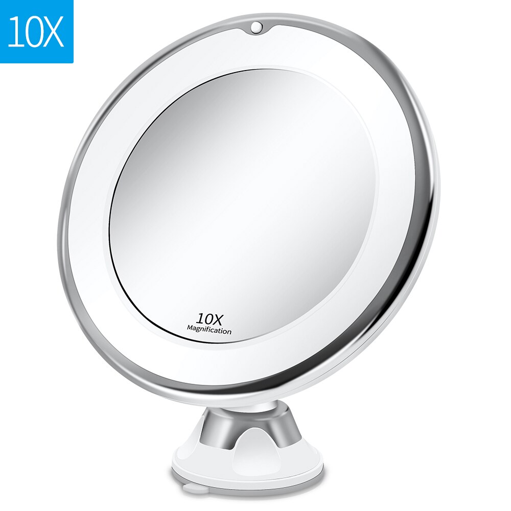 Suction Cup Type 10X Magnification Make-up Mirror with Suction Cup Bathroom LED Fill Light Make Up Mirror Dressing Beauty Mirror: CS-00101