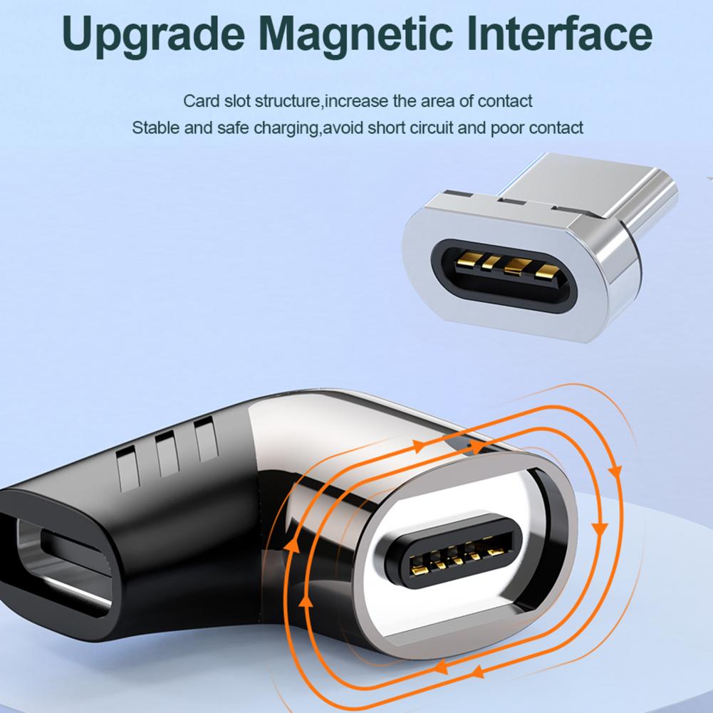 KUULAA 100W Magnetic Elbow Adapter USB Type C Charge Connector for Mobile Phone