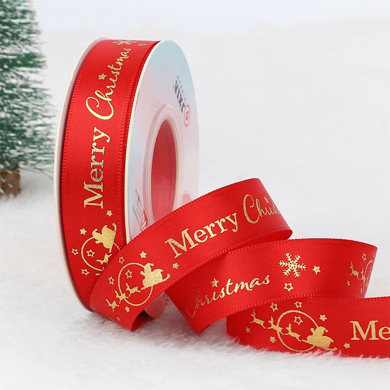 5M Weihnachtsdekoration Weihnachtsband Weihnachtsbaum Ornament für Wohnkultur Neujahr handgemachte DIY Geschenkverpackung Kasten Zubehör: verrotten