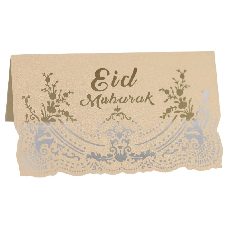 100Pcs Eid Mubarak Party Hollow Plaats Kaart Ramadan Uitnodiging Kaart Tafel Decor: BGGD