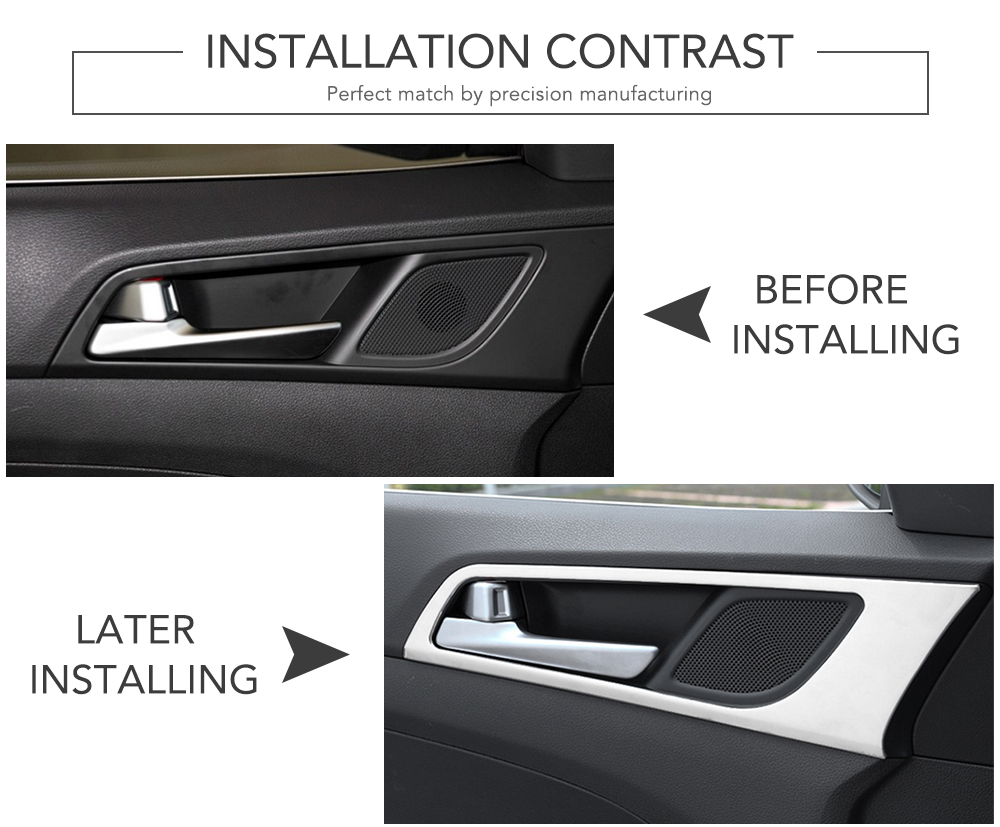 Auto styling Deurklink Kom Cover Covers Interieur Decoratie Rvs Trim Voor Hyundai Tucson 3th Accessoires
