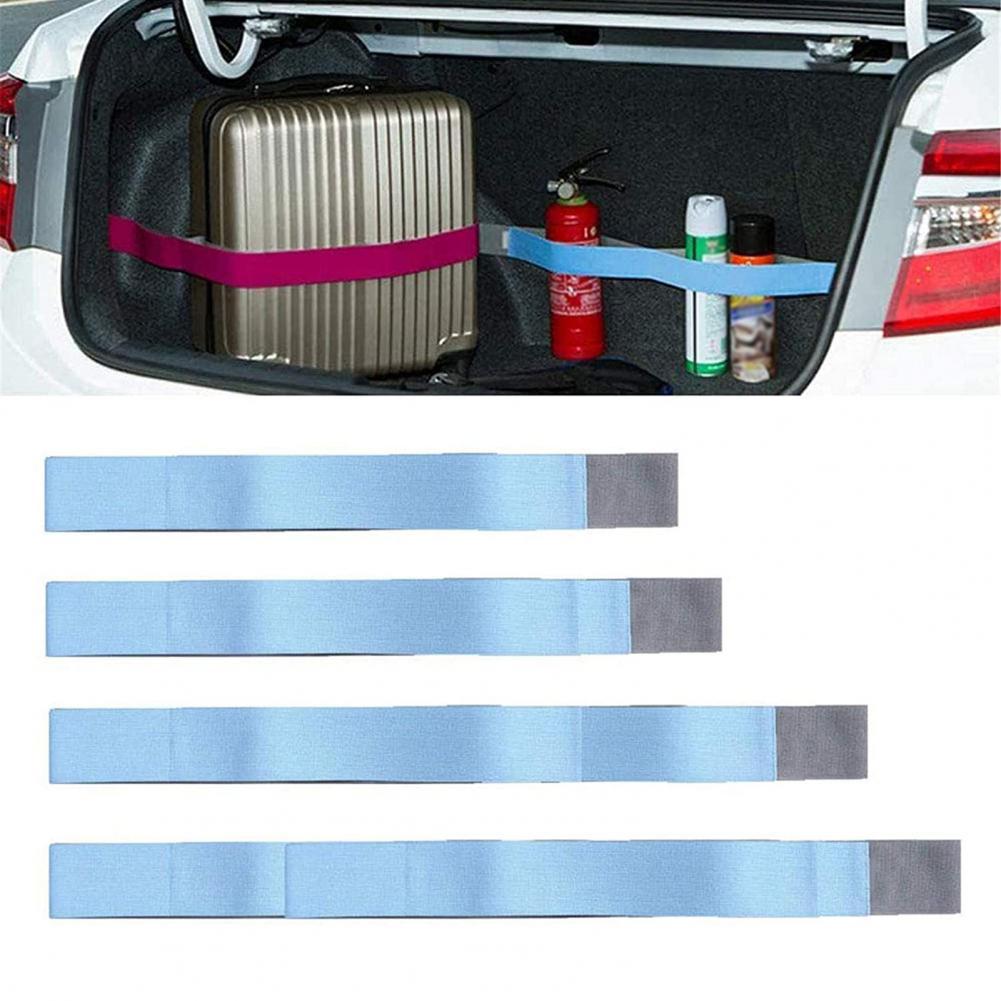 Correa organizadora de estiba de maletero de coche, vendaje elástico fijo, Banda adhesiva mágica, accesorios interiores, cinturones tensores para carga, 4 Uds.