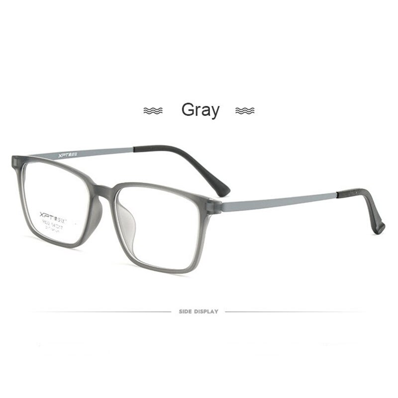 UVLAIK Ultralight TR90 Glasses Frame Men Pure Titanium Myopia Glasses Male Comfortable Square Large Frame Optical Eygglass Lense: Gray