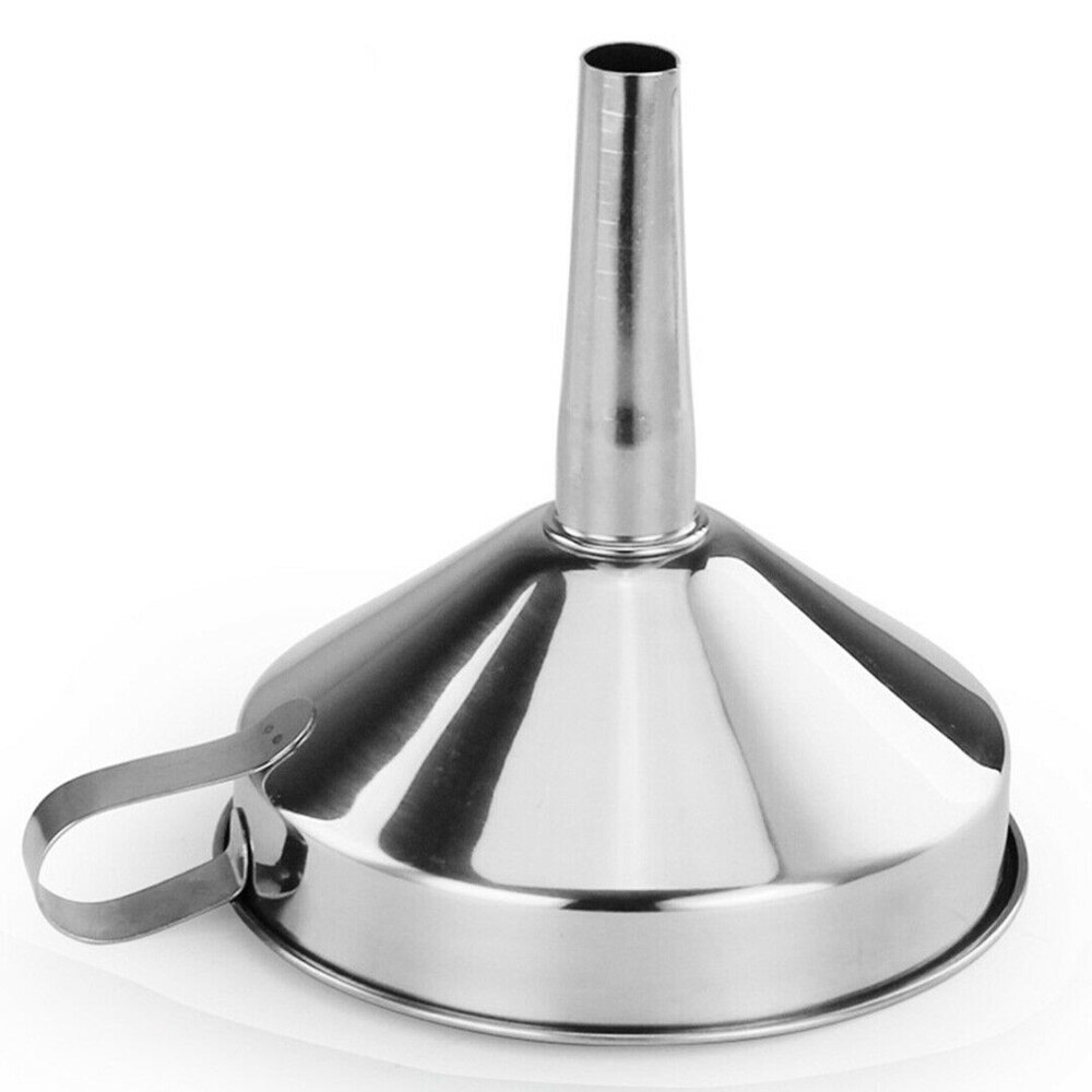 Durable Stainless Steel Funnel Multifunctional Kitchen Oil Liquid Funnel Spices Wine Flask Filter Detachable