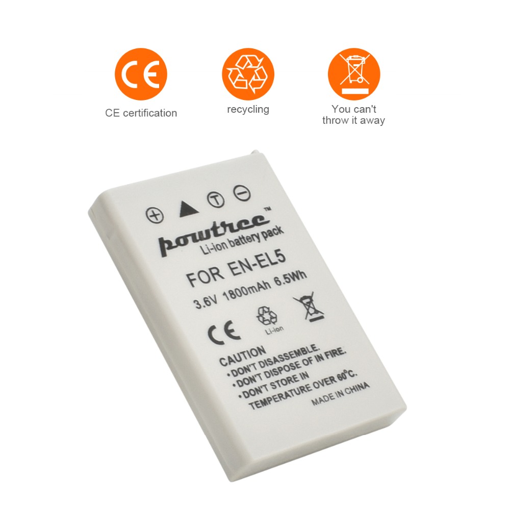 3.6v 1800mAh EN-EL5 EN EL5 ENEL5 batteries Li-ion Camera Battery For Nikon Coolpix P90 P100 P500 P510 P520