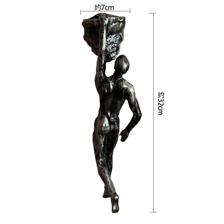 Figuras Retro de escalada en roca, escultura de resina artesanal, decoraciones de pared, colgante, estatua de pared de salón, deportista decorativo: F