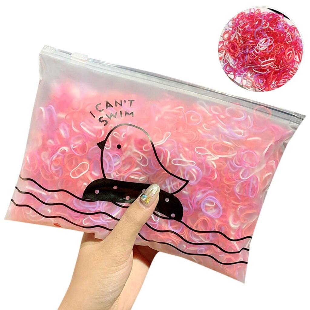 1000pcs/Pack Elastic Hair Bands Girls Colorful Hair Rope Small Disposable Rubber Bands Ponytail Holder Hair Accessories: F