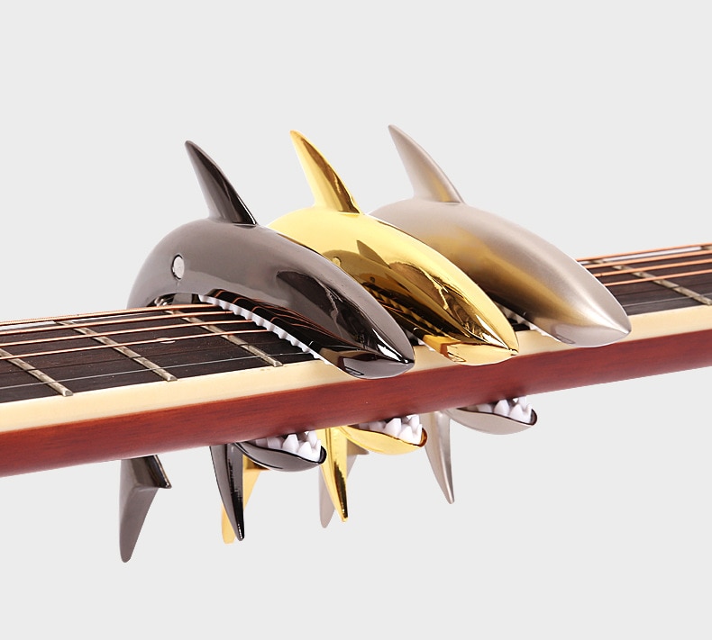 Shark Guitar Capo Funny Zin Alloy Quick Change Clamp for Acoustic Electric Guitarra Bass guitar bridge guitar strings