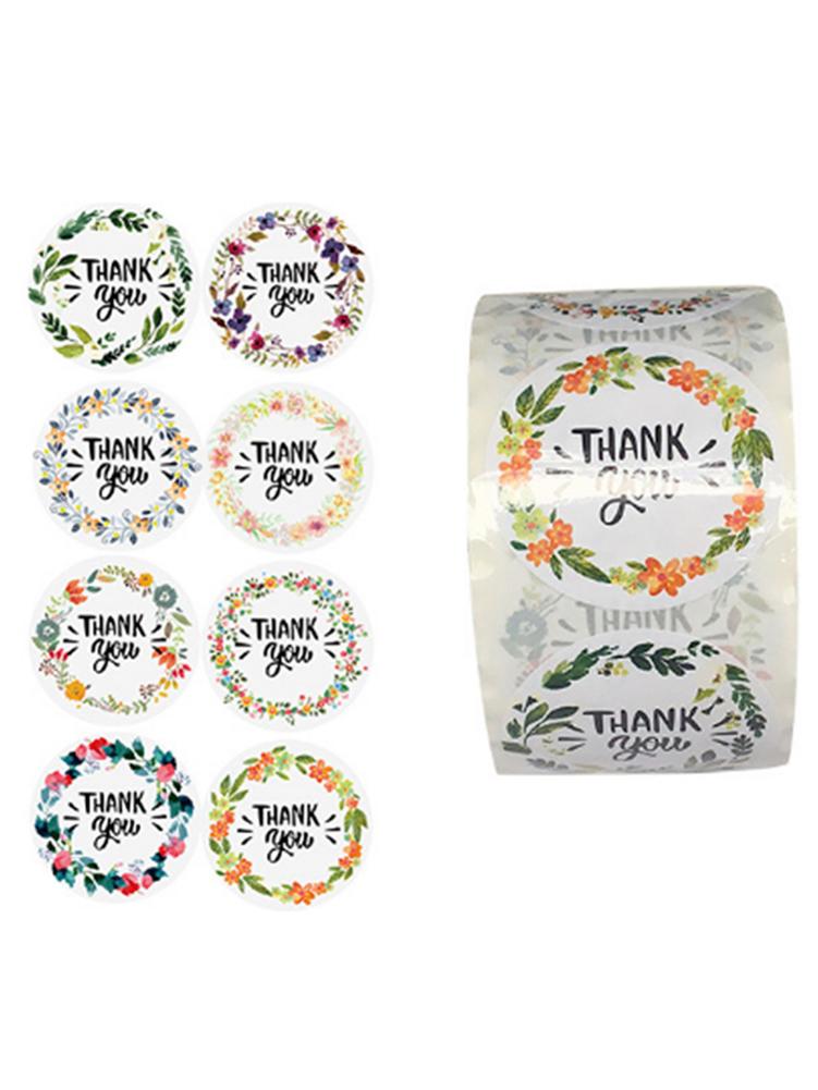 Thank You Stickers Labels Roll , Cake Labels Stickers Mixed 500 Labels Thanksgiving Stamp for Bags