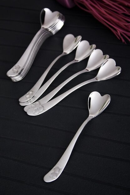 Heart Teaspoon 6 Pieces Teaspoons 11cm nail Clippers Presentation Spoons Handled Stainless Steel Coffee Spoon Dessert Tea Spoons