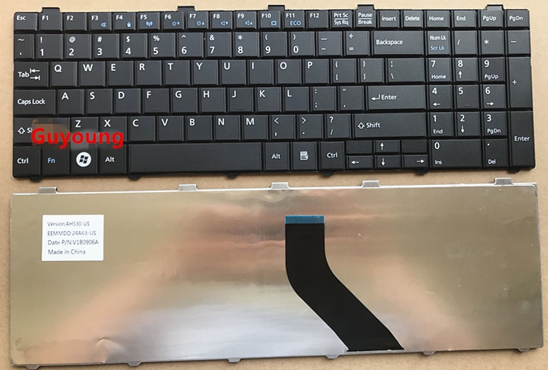 Laptop US English Keyboard for Fujitsu Lifebook A530 A531 AH530 AH531 AH502 NH751 Black