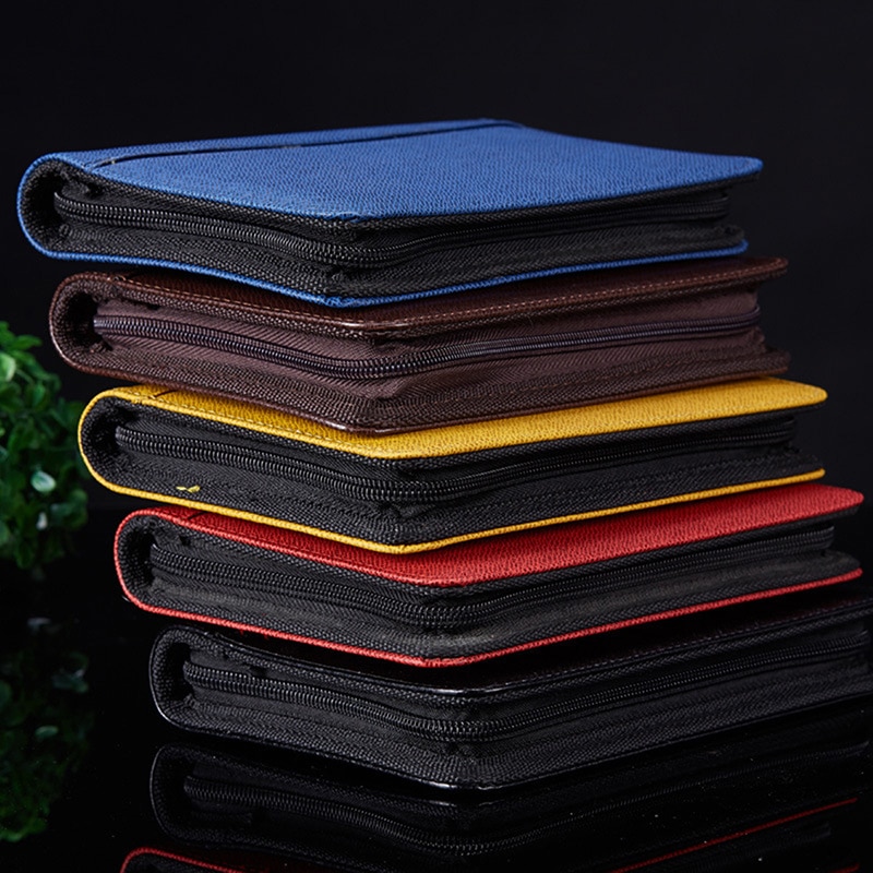 Agenda classeur à spirale avec fermeture éclair, bloc note, avec calculatrice, format A5/A6/B5, pochette Business