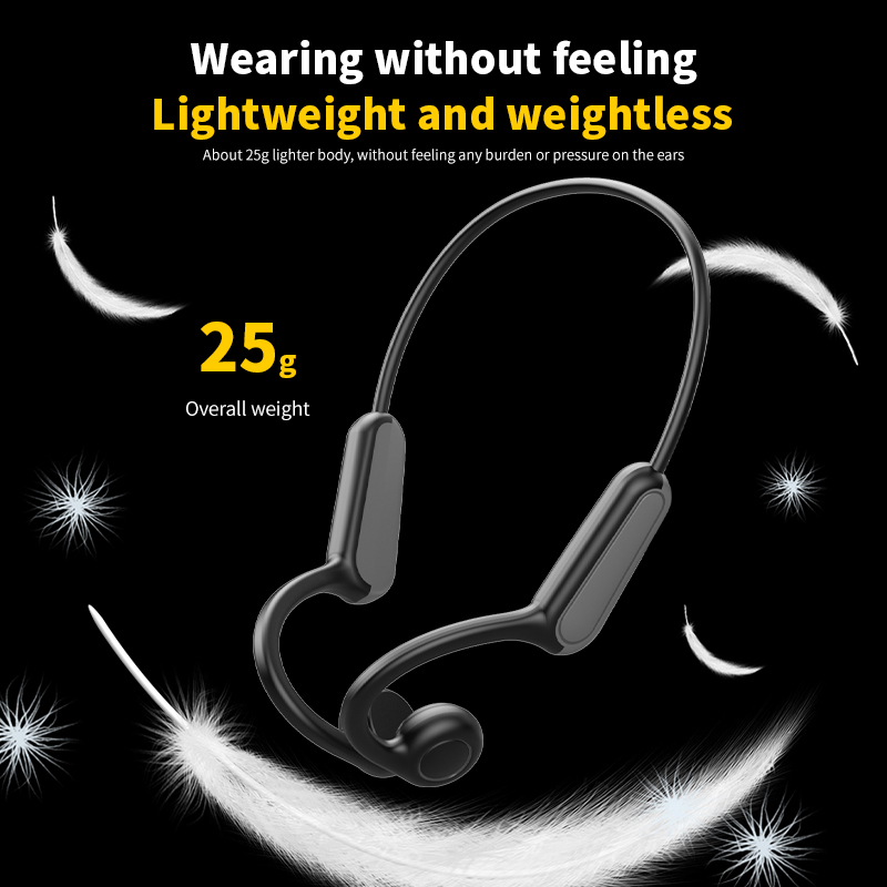 Trådløse sportshovedtelefoner med ægte benledning og bluetooth-kompatibelt headset, håndfrit med mikrofon til løb
