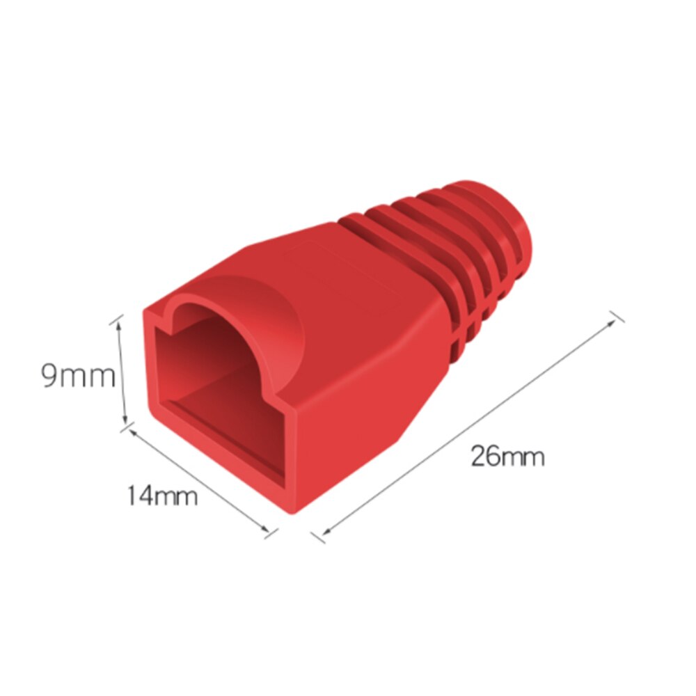 100PCS RJ45 Rubber Sleeve Cable Head Sheath Multi-color Head Sheath Ethernet Cable Protective Case Network Plug Socket Boot Cap