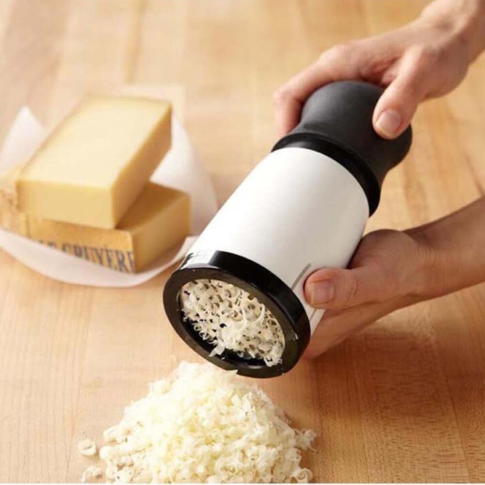 Stainless Steel Cheese Grater Kitchen Gadgets Chocolate GraterHand Operated Baking Tools With 2 Differnt Blades: white