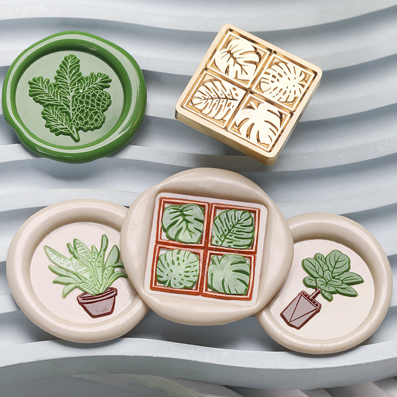 1pc 25mm plant bloem waszegelstempel sluitstempelkop voor kaarten enveloppen trouwuitnodigingen verpakkingen scrapbooking
