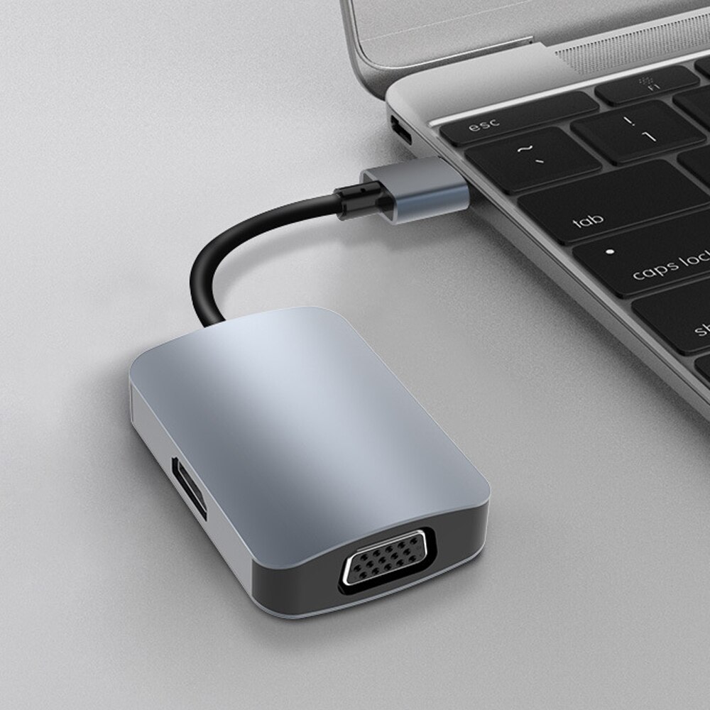 2 in 1 Dual Display USB 3.0 to VGA HDMI Converter Cable Hub Adapter for 1080P MacBook Windows 7/8/10 Computer