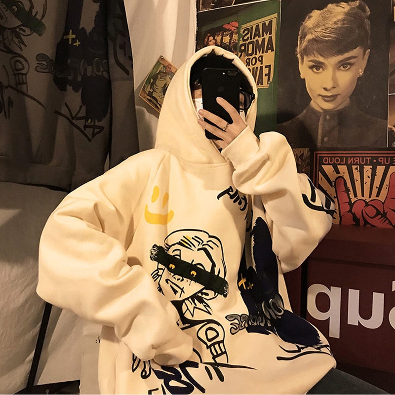 Sudaderas con capucha para hombre, ropa de calle, abrigo de invierno, Sudadera con capucha informal holgada a la , sudaderas informales de Hip Hop