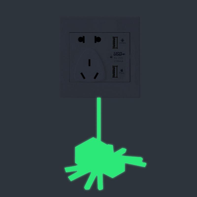 Cartoon Green Fluorescent Toilet Switch Sticker Night Light Wall Sticker Home Decoration Children's Room Sticker: 13