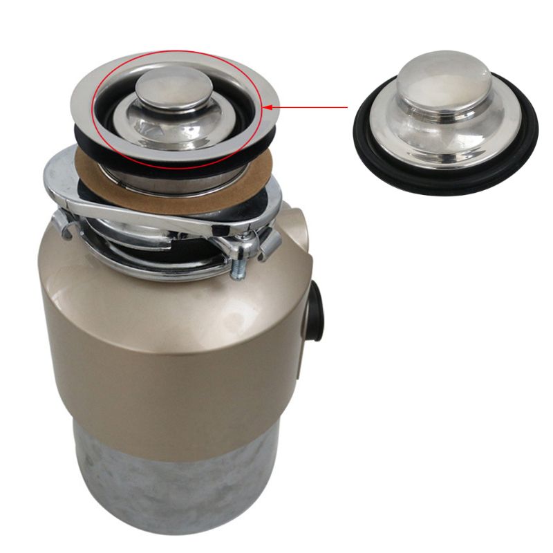 3.35 inch Kitchen Sink Stopper Stainless Steel Rubber Garbage Disposal Plug Fits Standard Kitchen Drain Size of 3.5 inch.