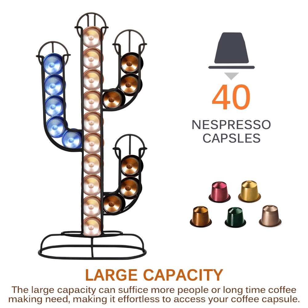 Käytännöllinen kahvikapseliteline teline pyörivälle kapselitorniteline nespresso/dolce gusto/k-cup kahvikapseleille