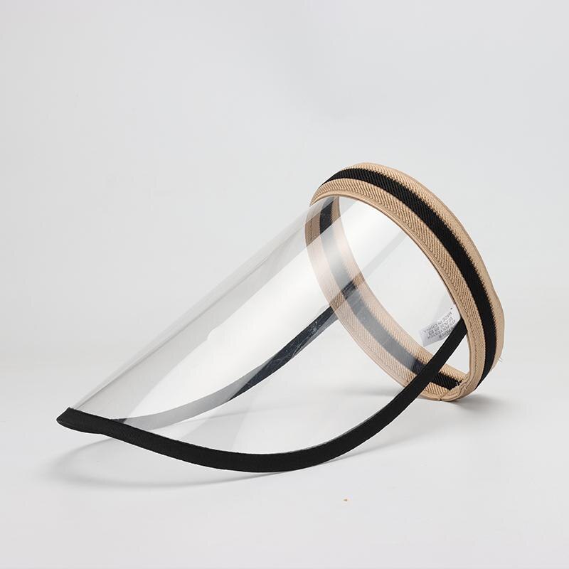 Cokk lue med øyebeskyttelse plastskjold tom topplue kvinner anti-pollen anti-spytt deksel full ansikt caps menn: Kaki og svart / Voksen (54-60cm)