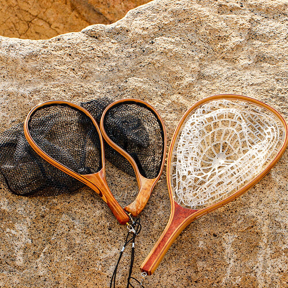 Fishing Landing Net with Elastic Lanyard Fly Fishing Net Fishing Catch and Release Net Fishing Tool Accessories
