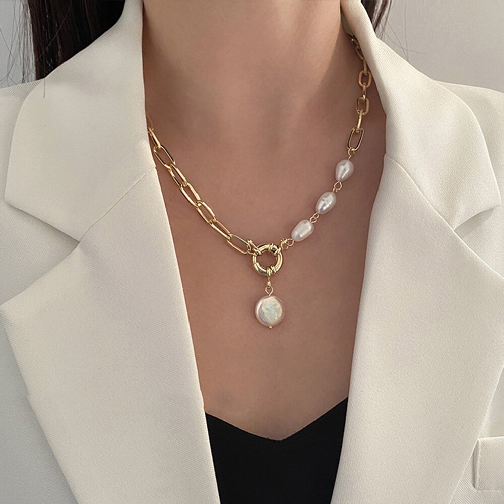 Bohemian Multilayer Chain Crystal Snake Pendant Necklace for Women Vintage Geometric Thick Chain Collar Necklace Punk Jewelry: IPA1040