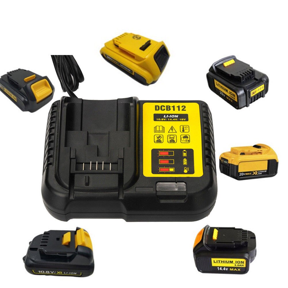 110V-220V AD/DC adaptador de 12V cargador de energía para Dewalt 12V 14,4 V 20V batería de 60V DCB105 DCB015 DCB105 DCB118 DCB101 nos enchufe de la UE