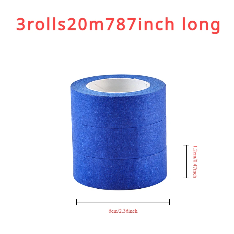 3 rollen/set verftape Multi-oppervlak maskeren te verwijderen Verftape Beveiliging Muurschildering Ambachten Kunst Bouw Thuis 20 m/rol: Default Title