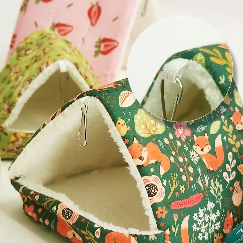 Cómoda casa para hámster, estera cálida, cama para dormir de animales pequeños, nido de conejillo de indias suave, Mini jaula para conejo, estera de ardilla