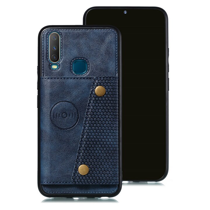 Honor 9C Honor 9 C Flip Case Leather Card Slot Back Shell for Huawei Honor 9C Case 360 Protection TPU Bumper Hono C9 Shockproof: Blue