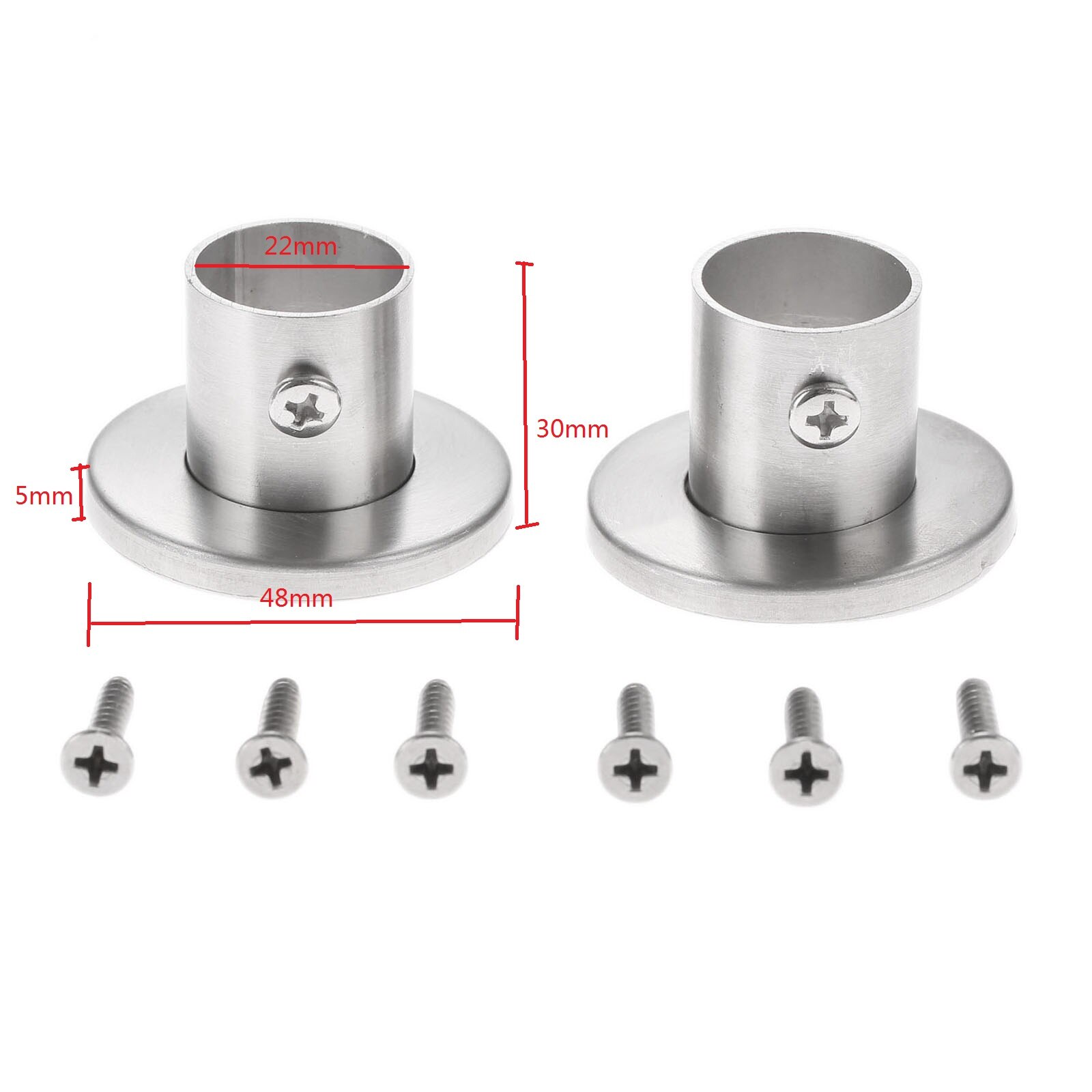 2 st balkong garderob garderob stångflänsfäste rälsstöd hängare klädstång säte hängare rör rörhållare 19mm/22mm/25mm/32mm: 22mm