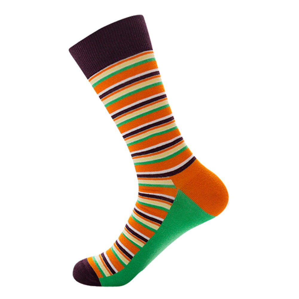 Chaussettes rayées pour hommes, à carreaux, à diamants de , en coton peigné, chaussettes: 10