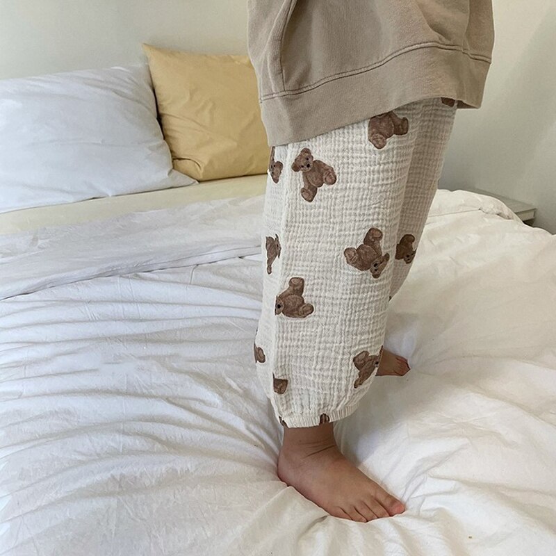 Baby Broek Zomer Kleding Kinderen Beer Print Leuke Katoenen Casual Broek Zuigelingen Jongens Meisjes Losse Muggen Buiten Broek