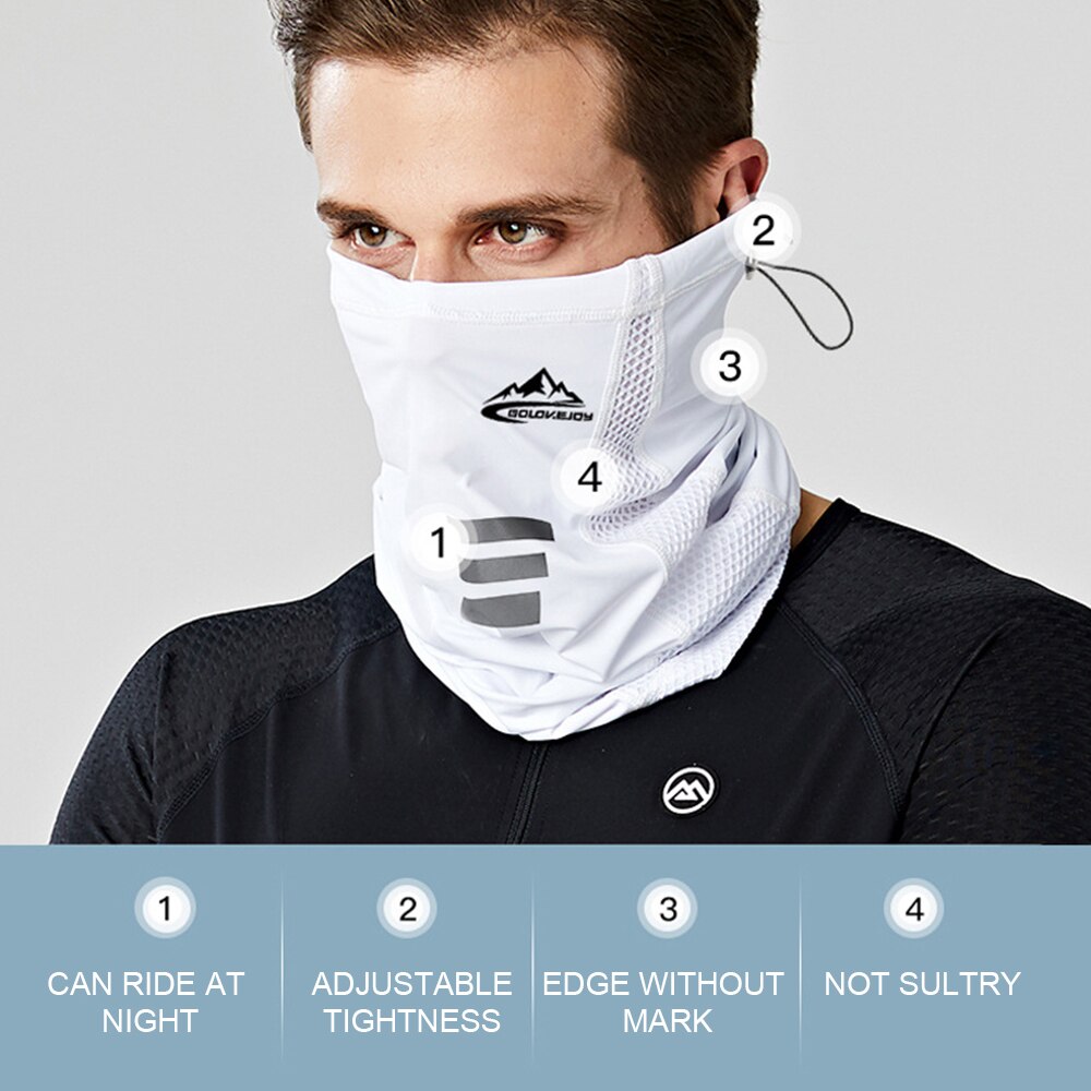 Schwarz Radfahren Halbe Gesicht Maske Eis Seide Motorrad Radfahrer Halsrohr Schal Snood Motorrad Fahrrad Headwear Radfahren Halbe Gesicht Maske