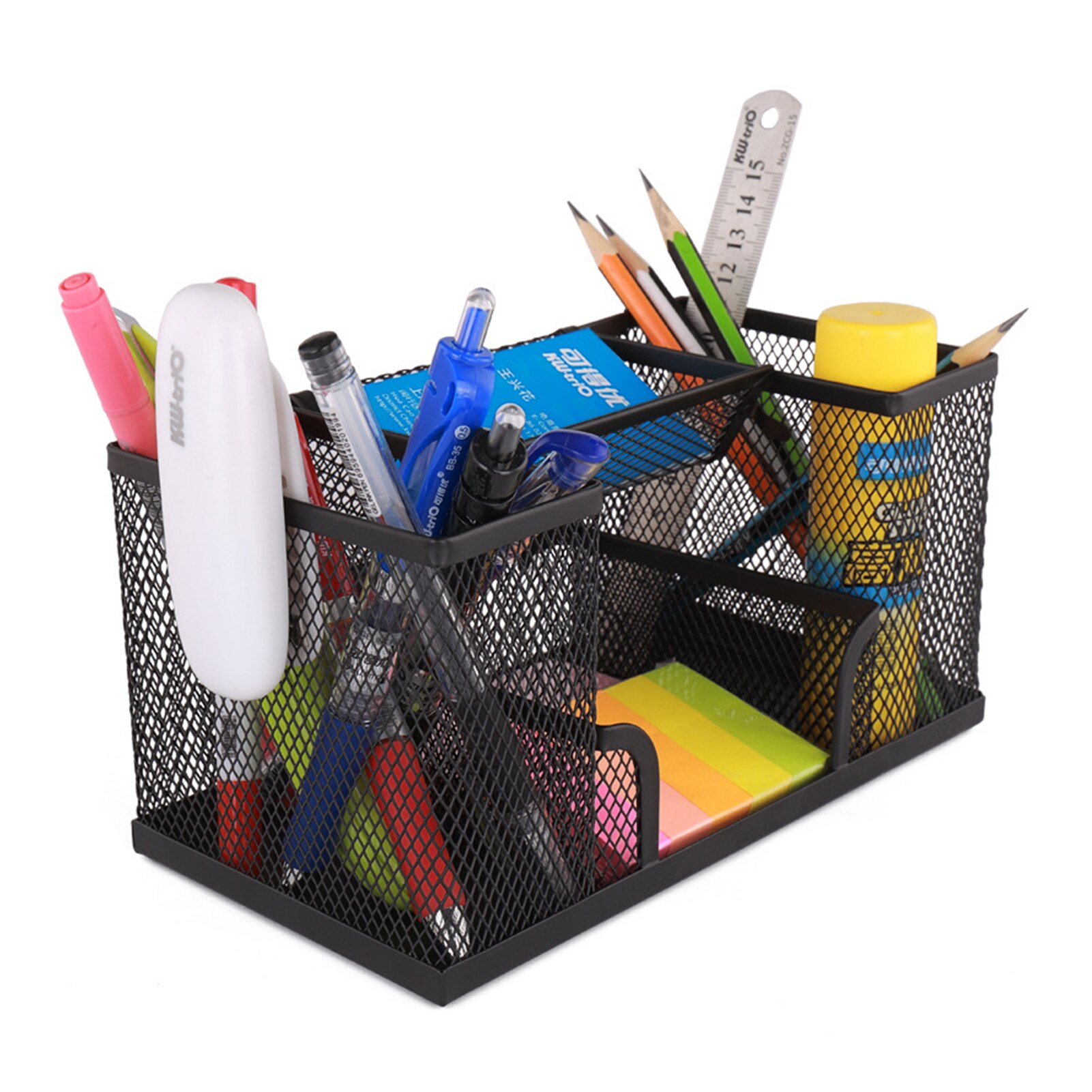 KW-triO Mesh Desk Organizer Office Supplies Pencil Holder and Storage Baskets for Desktop Organizer Ruler Container Modern Home