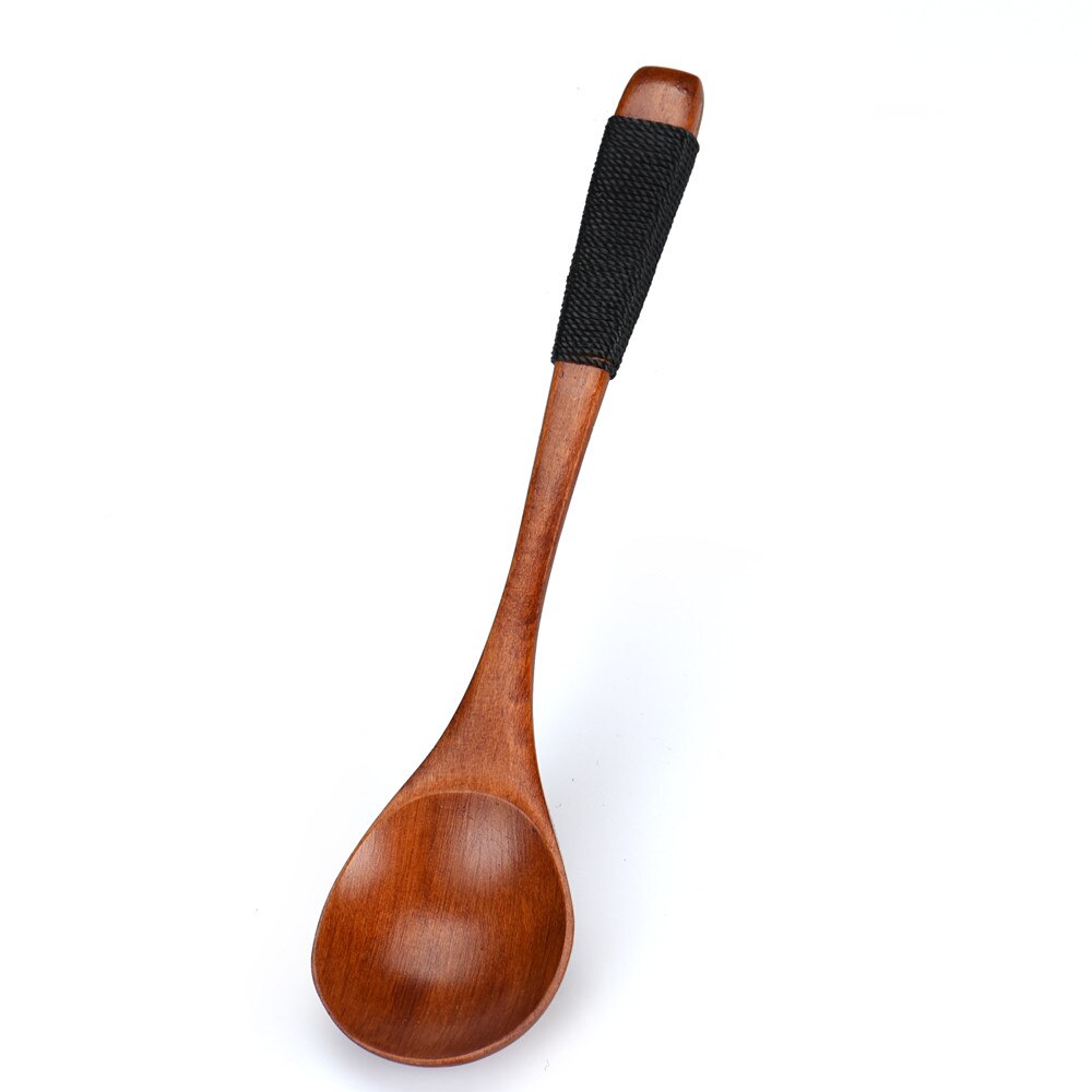 Cuchara de madera de 14cm, utensilio de cocina de bambú, herramienta de madera para sopa, cucharadita de Catering para Kicthen, novedad,