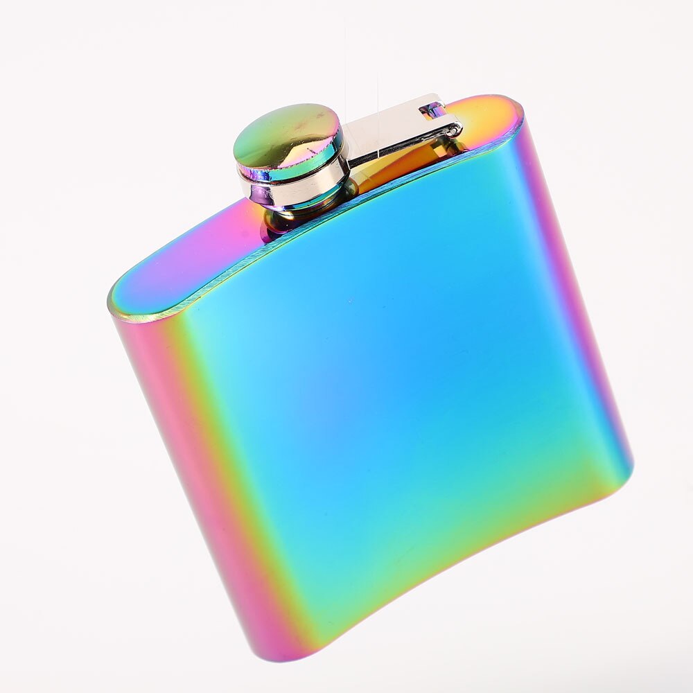 Portable 6oz Stainless Steel Hip Flask Pocket Hip Flask Alcohol Whiskey Drink Hip Flask Screw Cap Colorful