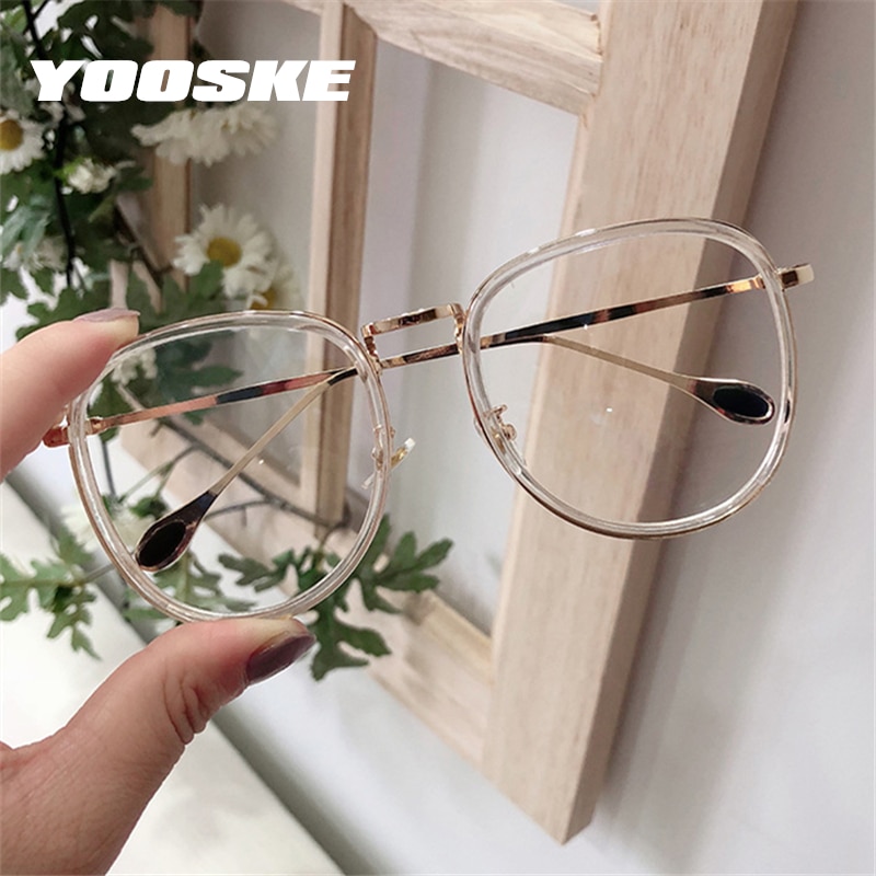 Yooske Transparante Brillen Frames Vintage Optische Frame Vintage Vrouw Bril Monturen Grote Nep Bril Eyewear