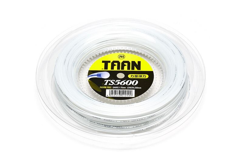 1 Reel TAAN 1.15mm TS5600 Tennis Racket String Fusion Poly Durable Tennis Training Power String 200m: white